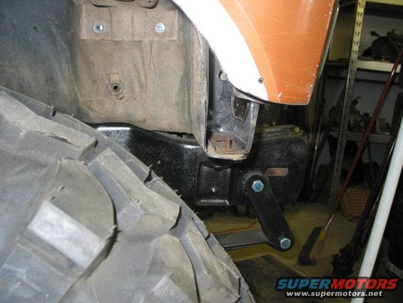 This is the clearance between the front of the tire and the inner fender with the tire straight ahead.