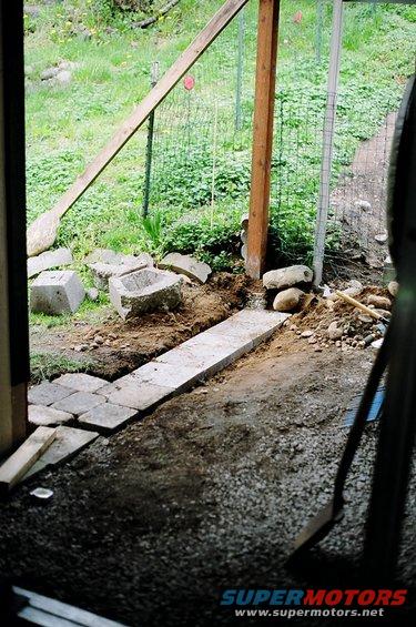 Lay out all cement blocks and ensure they are level