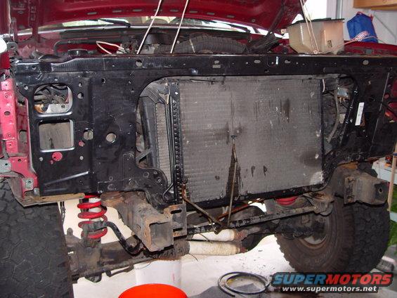 bronco-034.jpg If your going to do this... verify that the new core supprt has the radiator support brackets allready attatched. I didn't notice until I had the new one in, and had to pull it back out, remove the OE brackets, and mount them to the new support