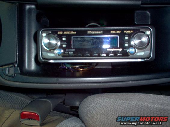 Pioneer car stereo installed in a dashboard