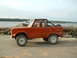 1969 Ford Bronco - By the Ohio river...No top and Sunny the Dog.