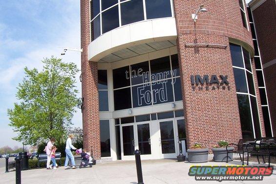 Entrance to The Henry Ford IMAX Theatre with brick facade and large windows