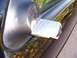 2003 Ford Ranger - A black door handle is repaired with silver duct tape.