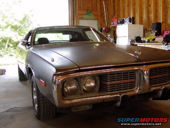 1971-1974 Dodge Charger front view in garage