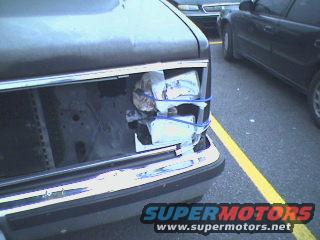 Crazy, just crazy!  This Blazer has no front end!  The headlights are all held in place with CLEAR PACKING TAPE and a BUNGEE CORD!  The right turn signal is just sitting in place!