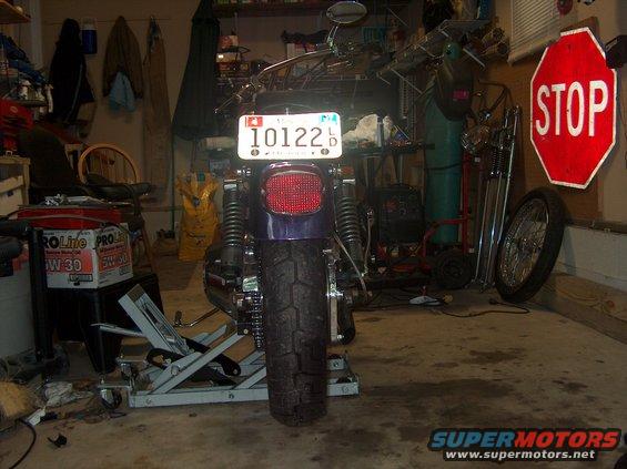 Motorcycle rear view with license plate 10122B