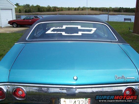 Blue 1971 Chevrolet Chevelle rear view with chrome bumper and taillights