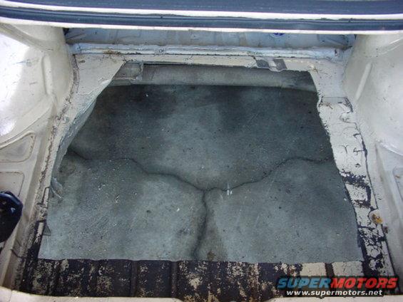 Interior of a car trunk, showing the floor and side panels
