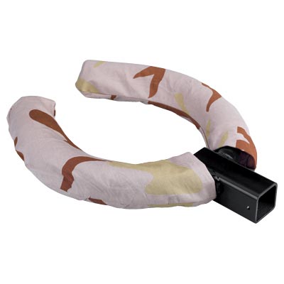Desert camouflage hitch cover with black metal insert