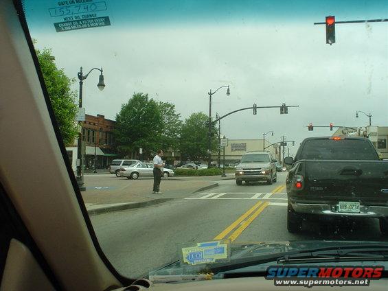 Silver SUV at intersection