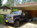 1981 Ford Bronco - This 1981 Ford Bronco is parked under a carport, showing its front 3/4 profile.