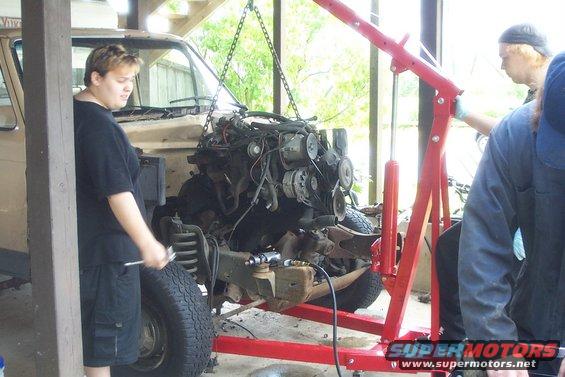 Pulling out the little 6 cylinder... too small for me...