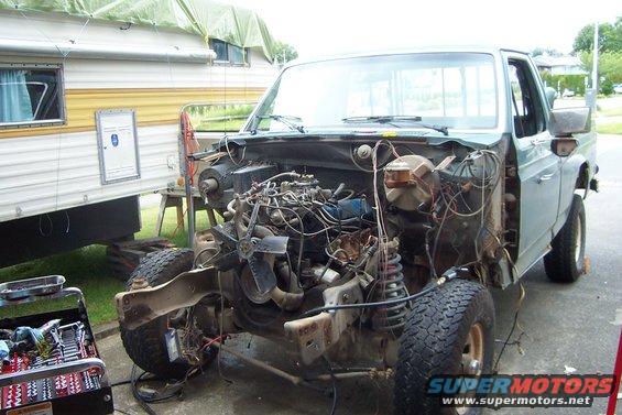 Dismantling the old truck...