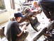 1985 Ford F-150 - Drilling out the old rivets to put in the motor mounts...