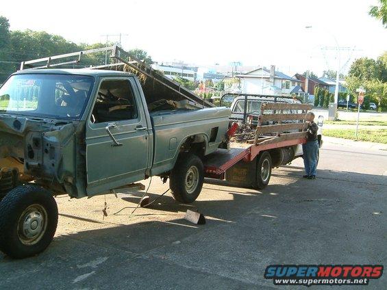 truck-91.jpg we sort of stopped taking pictures for some reason... but here's the old truck getting scrapped... everything has been swapped...