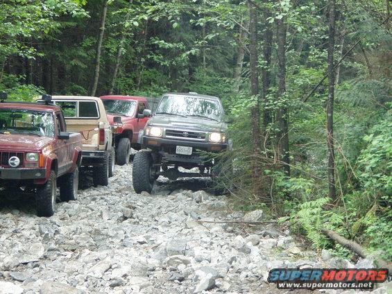 168.jpg Well the jeep didn't make it... here comes the 95 toy, 9.5" lift, 35" Muds, Locked front and rear... shouldn't have a problem...