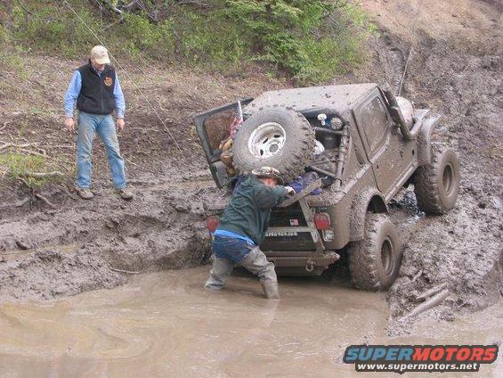 img_2545.jpg Wayne (From Arctic offroad) Getting at Greg's tree saver strap to get him out of the pit.