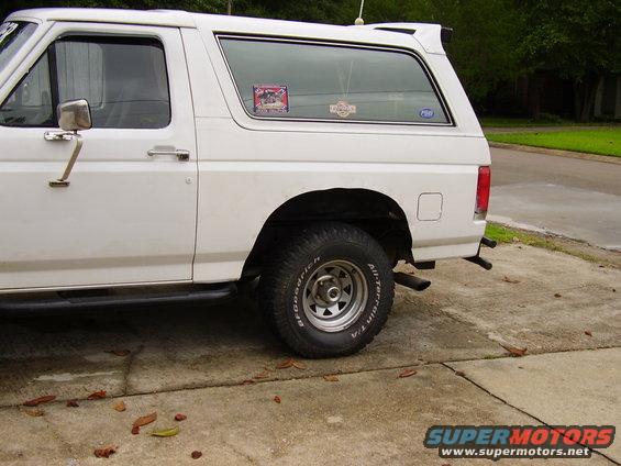 Rear tires, side view