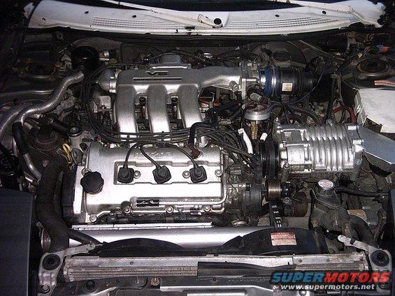 Engine bay. Almost finished supercharger kit.