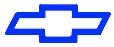 Blue Chevrolet bowtie logo on white background