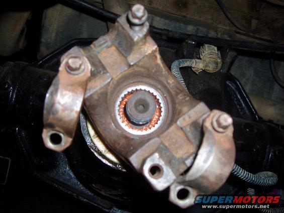 Driveshaft u-joint with splines visible