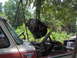 1978 Ford Bronco - Engine removal in progress, with the vehicle's side showing 'BRONCO RANGER XLT' badging.