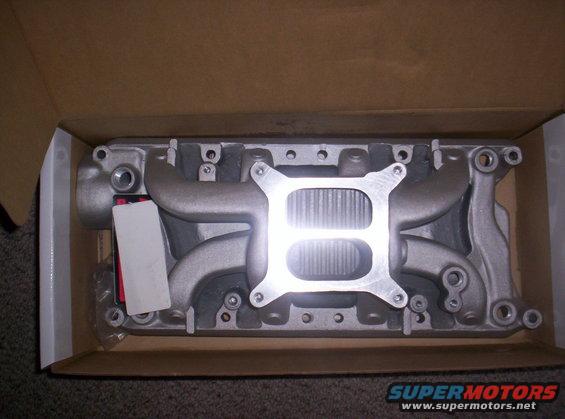 new aluminum intake manifold in a cardboard box