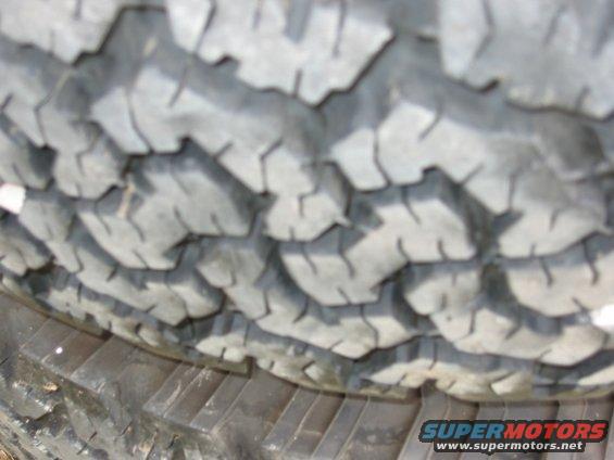 Close-up of a knobby tire tread