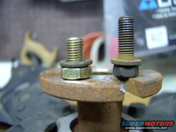 img_0112.jpg I bought shorter 5/16" UNF-24 (fine thread) bolts to allow for the fan, with it's thick mounting flange, which would be gone.