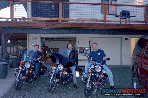 The three amigo's in good times. Just after an impromptu sunset ride around Whidbey Island on July 4th, 2004. Rick dies two weeks later, and two weeks after that my son is born.