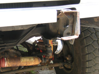 Driver side Front Frame Rail and Tilted Tow Hook