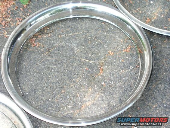 Chrome trim rings on asphalt