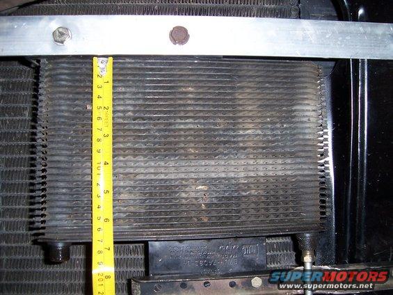 transmission cooler with tape measure next to it