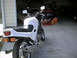 1986 Honda Interceptor - Rear view of a white 1986 Honda Interceptor motorcycle parked in a garage.
