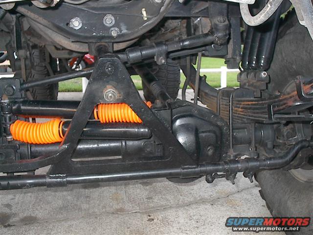 1997 Dodge 1500 front suspension with orange bellows on steering linkage