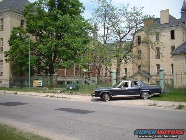 Behind Building 50, the main building of the Traverse City State Hospital, which is being converted into an apartment community.