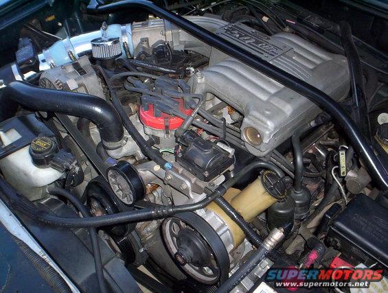 1994 Ford Mustang engine bay with 5.0 HO intake manifold