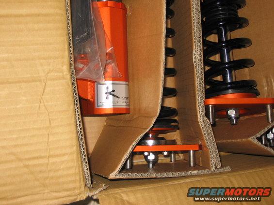 K-Sport coilover suspension parts in cardboard box