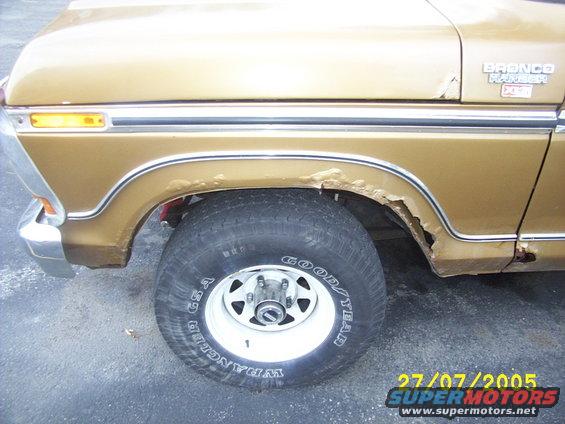 Driver side fender, rust though.
