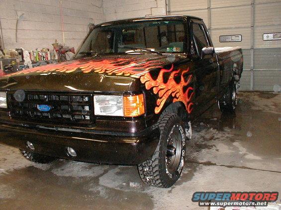pushed the bumper out the driverside