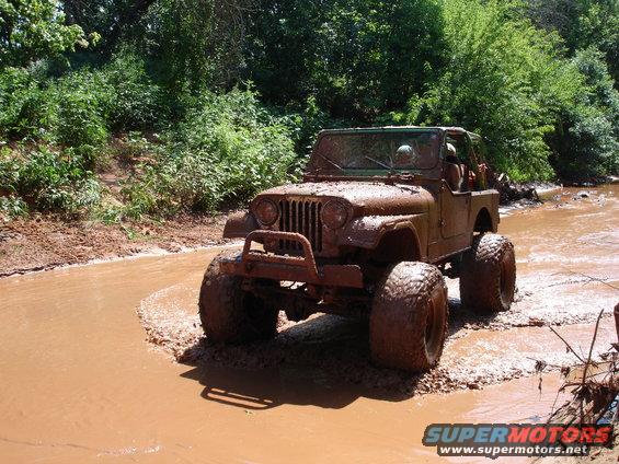 Cory's jeep after it went through the hole