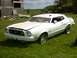 1978 Ford Mustang II - This white 1978 Ford Mustang II coupe, marked for sale, sits in a grassy field with racing stripes on its hood and roof.