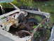1978 Ford Bronco - This heavily rusted vehicle's engine compartment is overgrown with weeds, showing signs of long-term abandonment.