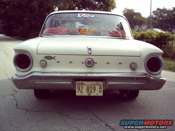 White 1962 Ford Falcon rear view with Illinois license plate 92 819 A