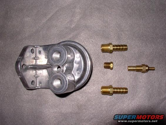 The block off plug(middle left) comes in case you you don't want to install the temp sender unit (from a $10 temp gauge).