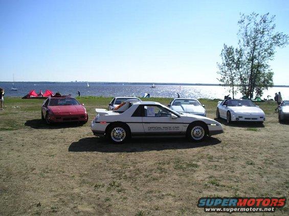 White 1984 Pontiac Fiero official pace car with side graphics