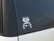 1988 Ford Bronco - A sticker on a vehicle window displays a graphic of a Jeep with text indicating it was custom-built.