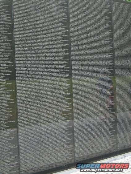 Vietnam Veterans Memorial wall with names etched into black granite panels