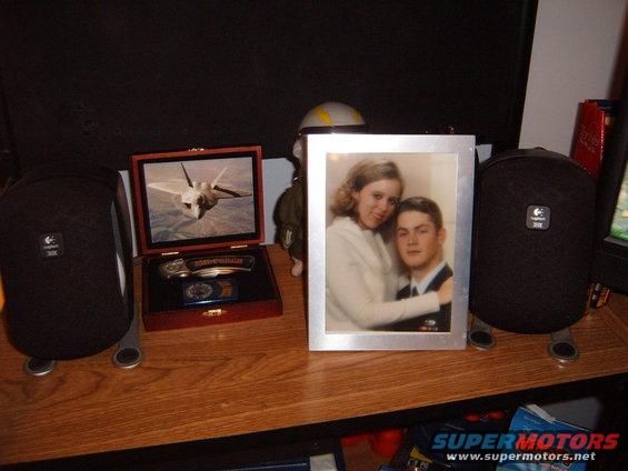 Framed photo of a young couple in formal attire