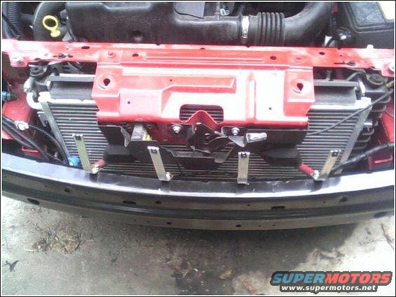 2005 Chevrolet Cavalier engine bay front view showing radiator and grille area